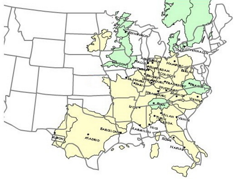 US And Europe Size | map_â